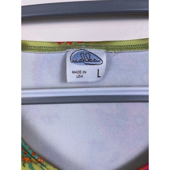 Women's Melika Bright Green and Multicolor Paisley Tank Top - Picture 2 of 3